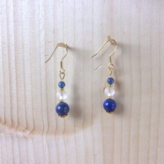 boucle d'oreilles lapis lazuli cristal de roche