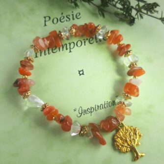 Bracelet cornaline cristal arbre de vie pour se faire du bien et démarrer la journée de bonne humeur.